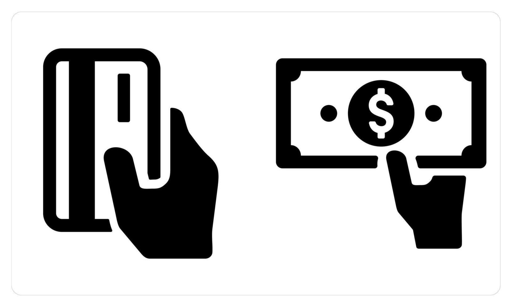 Card Payment and Cash Payment in black color vector