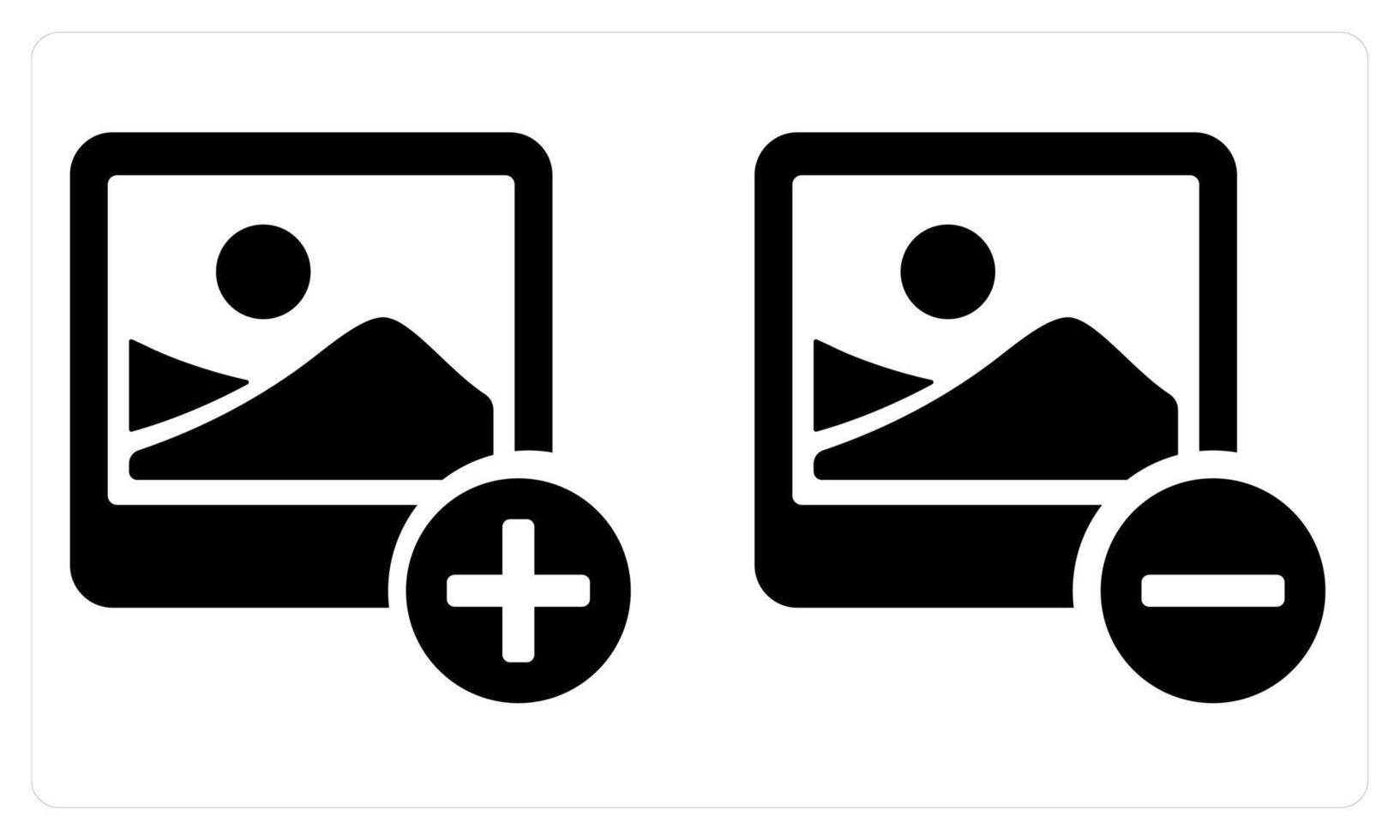Add Image and Remove Image in black color vector