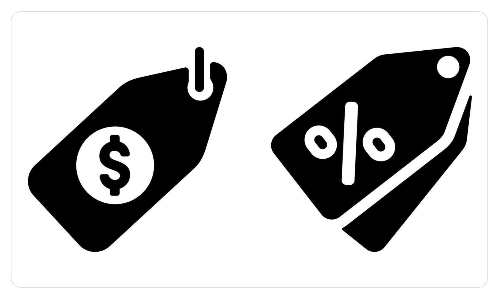 Price tag and Discount in black color vector