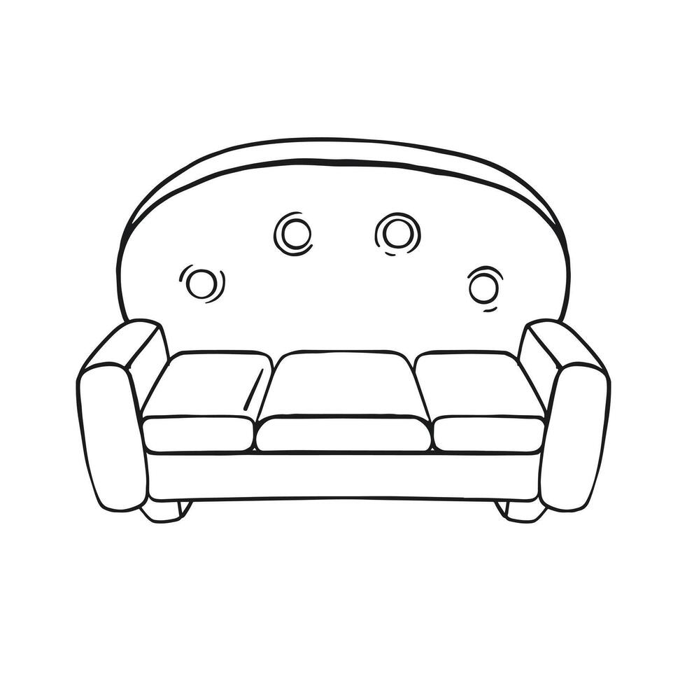 Furniture item sofa line illustration vector
