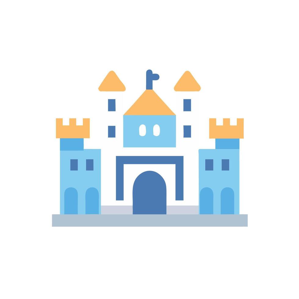 A castle with a tower and a gate vector