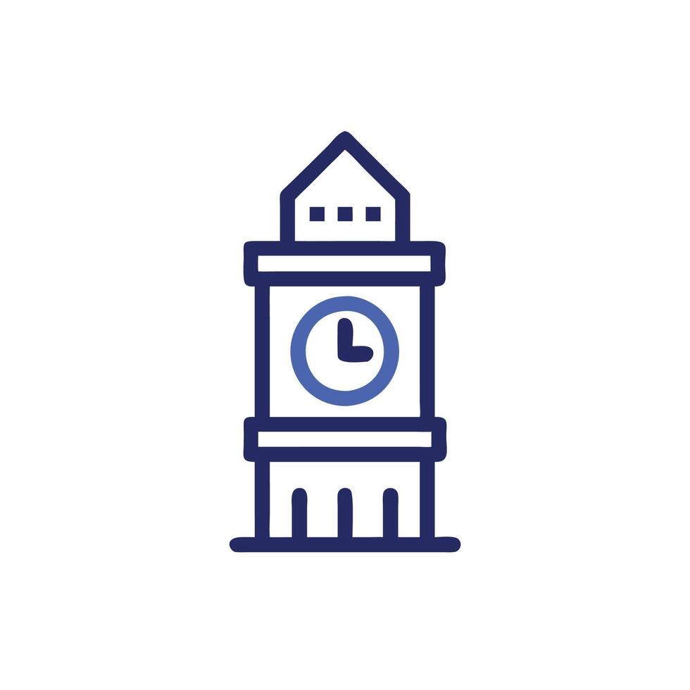 A clock tower with a clock on it vector