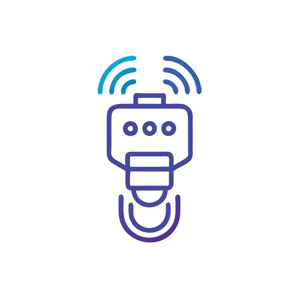 A wireless device icon with a blue background vector