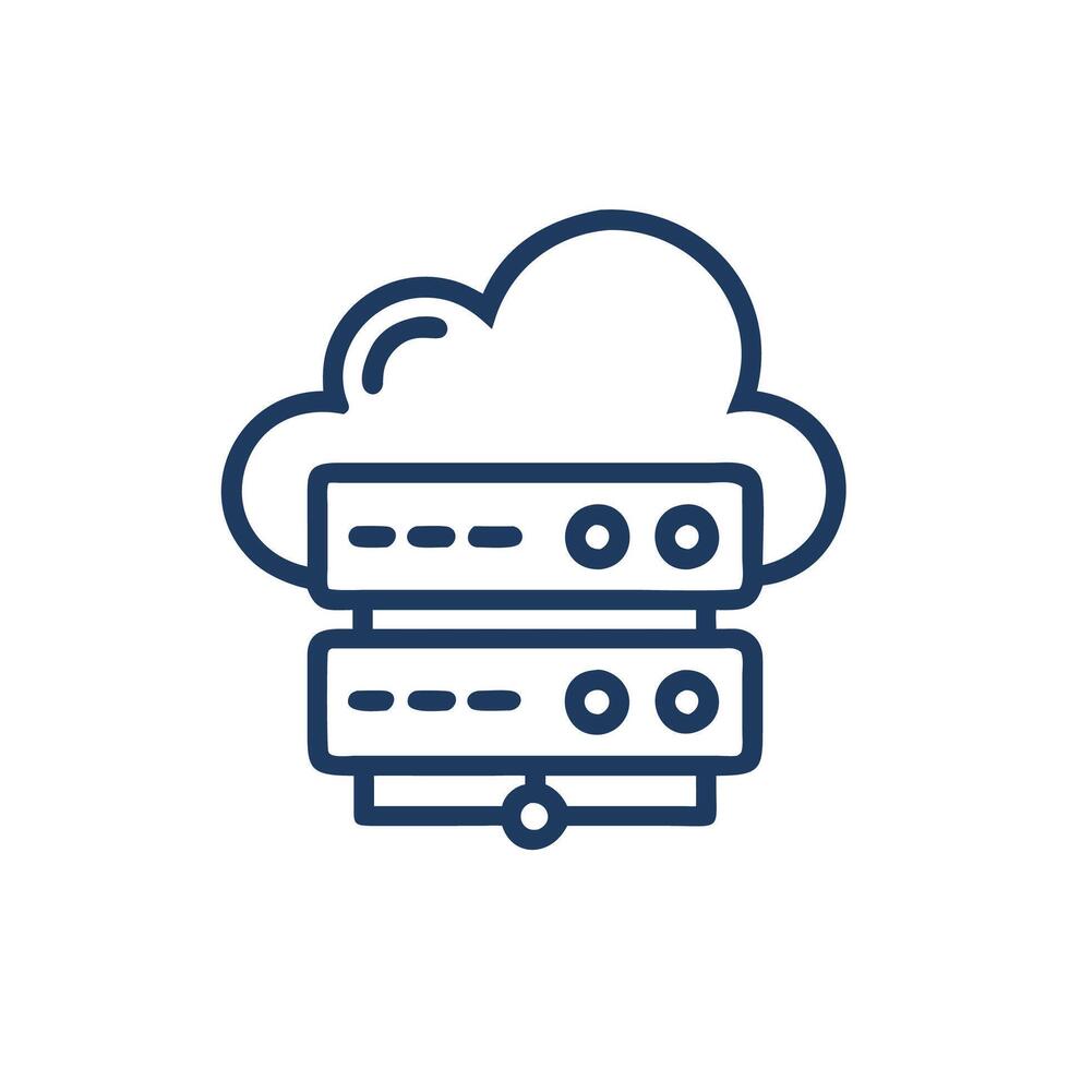 Cloud server line icon, cloud server line concept, cloud server line illustration, cloud server line vector