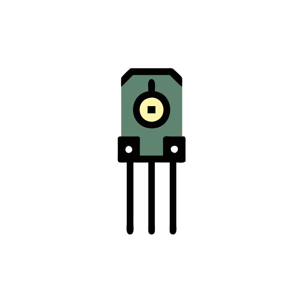 A small electronic device with a green and black color vector