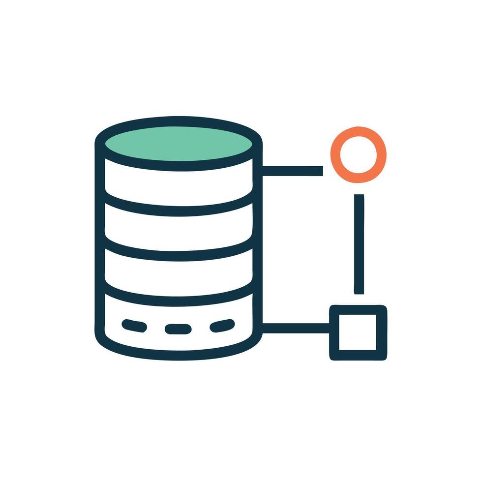 A database icon with a green dot vector