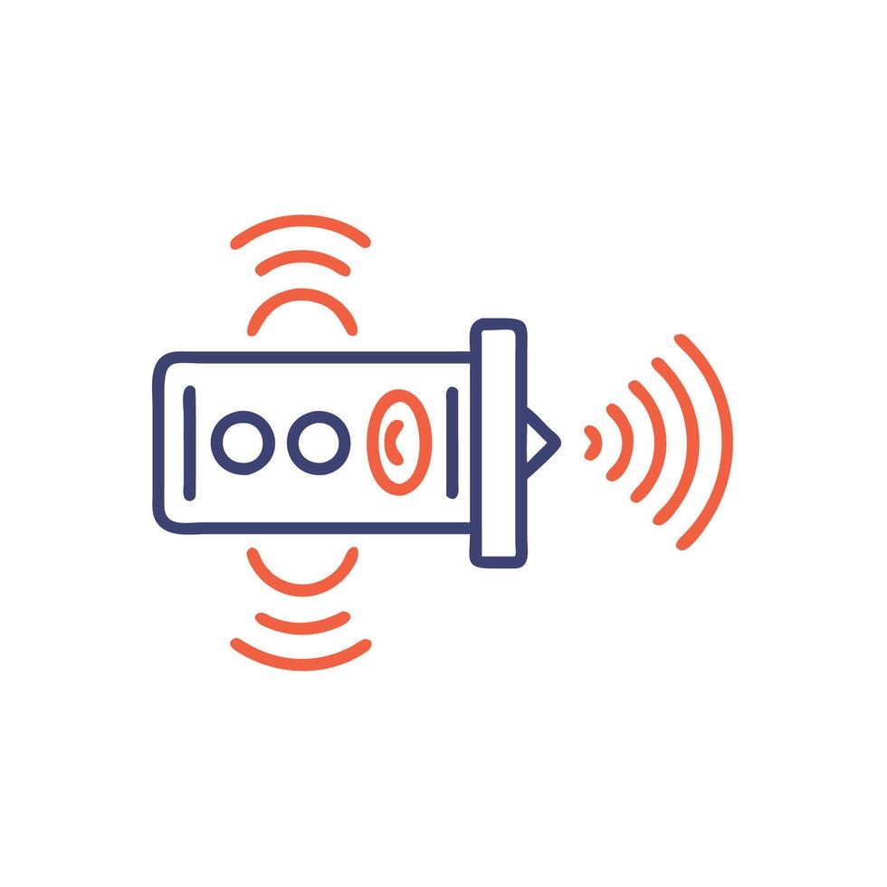 A speaker icon with a microphone and a speaker vector