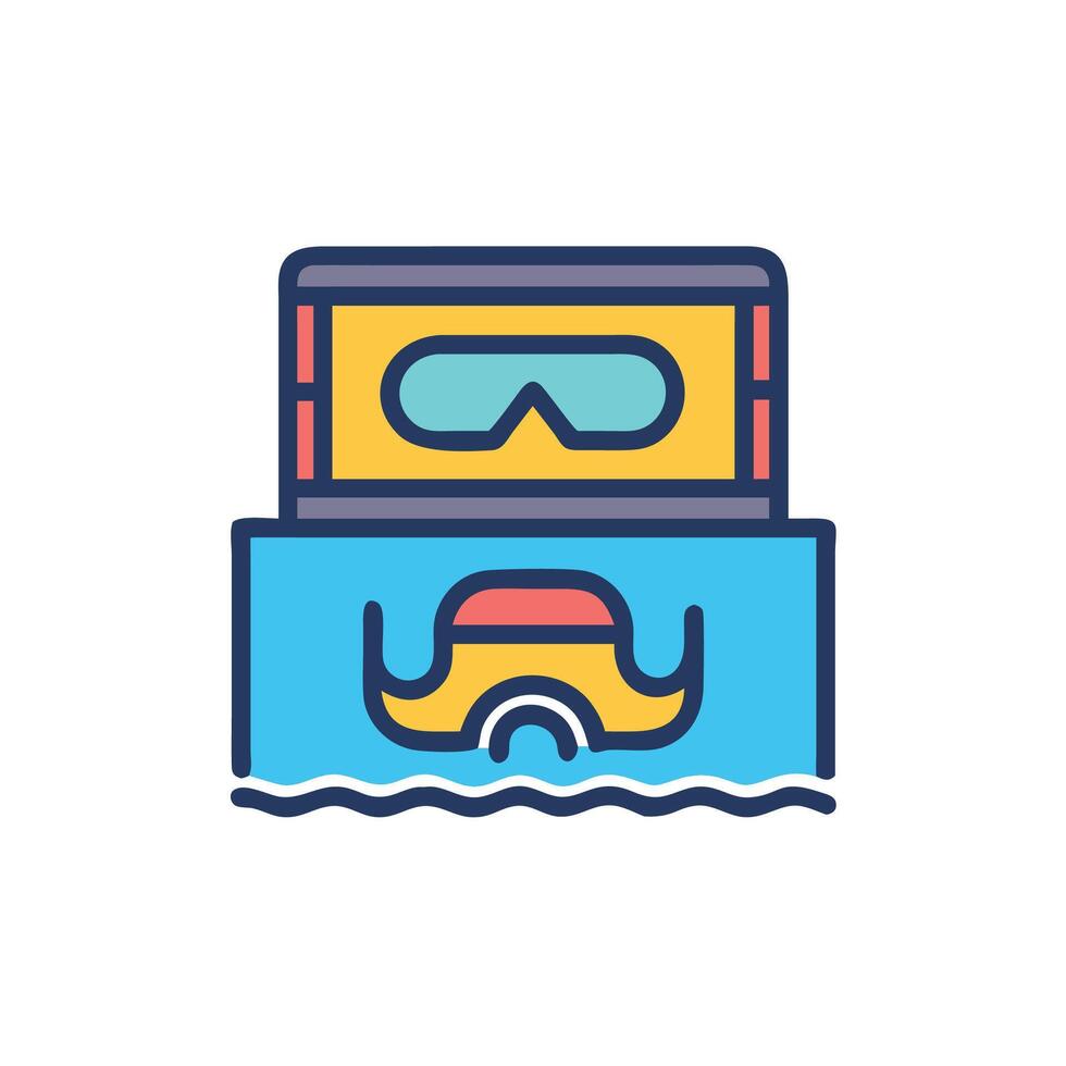 A cartoon of a man in a diving mask vector
