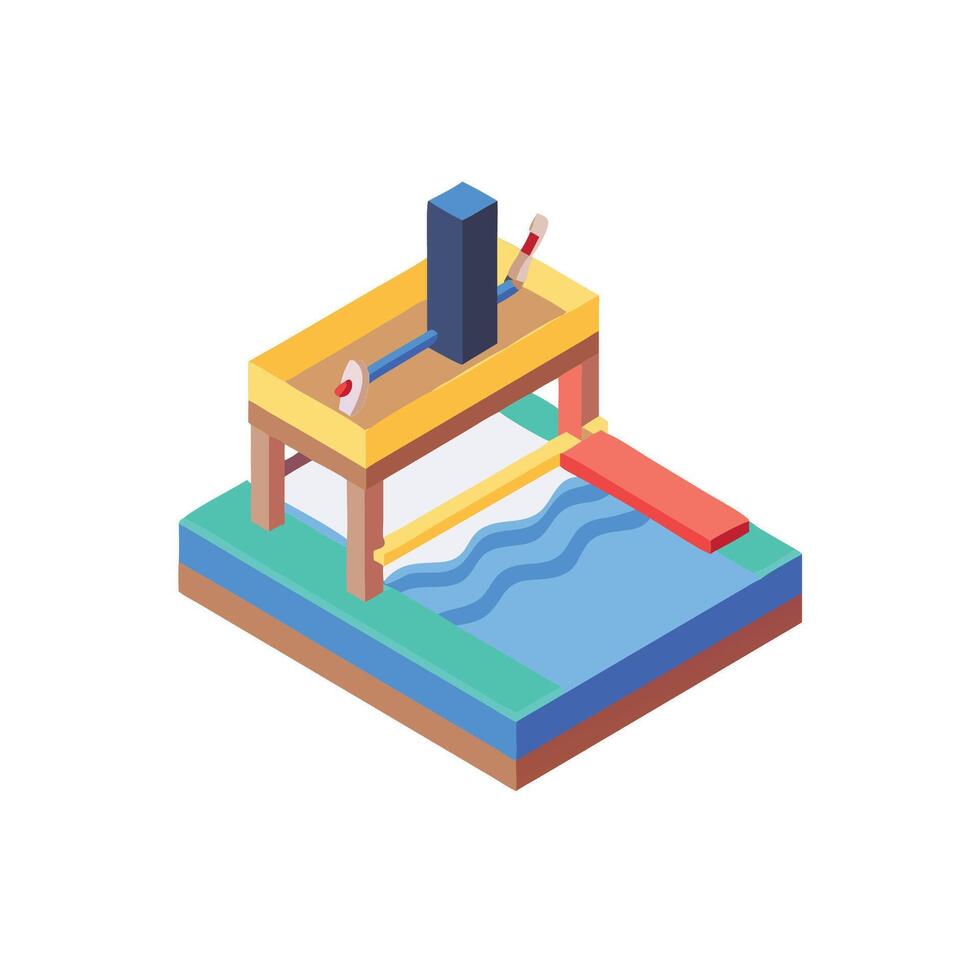 A boat with a dock and a crane on it vector