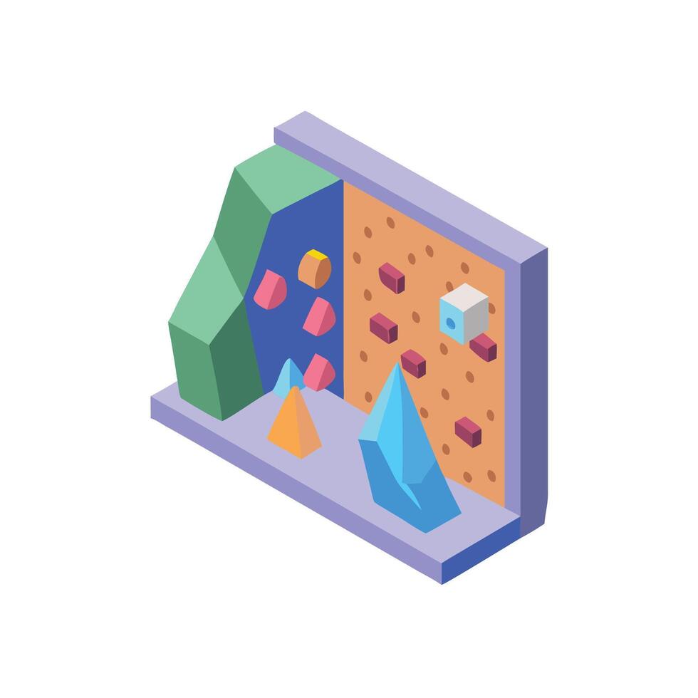 An illustration of a rock wall with a rock climbing wall vector