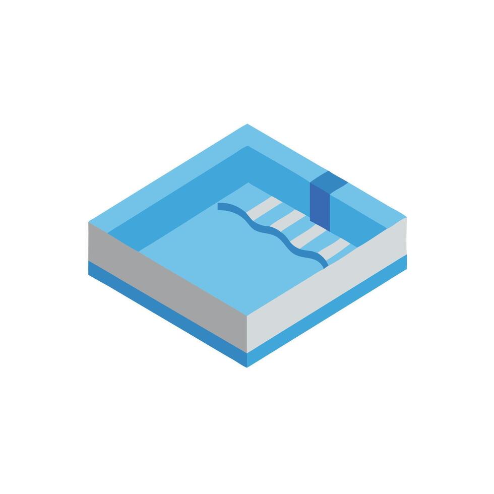Isometric swimming pool icon illustration vector