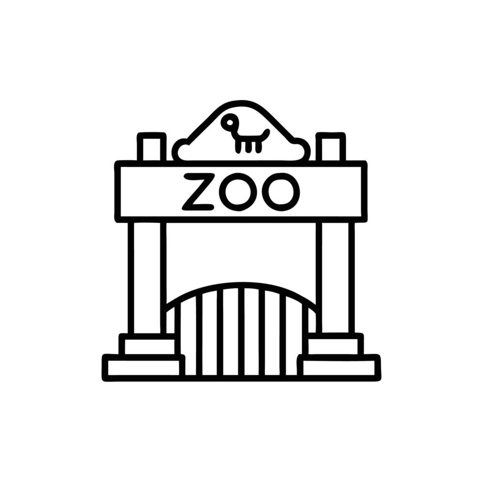 Zoo sign outline icon illustration vector