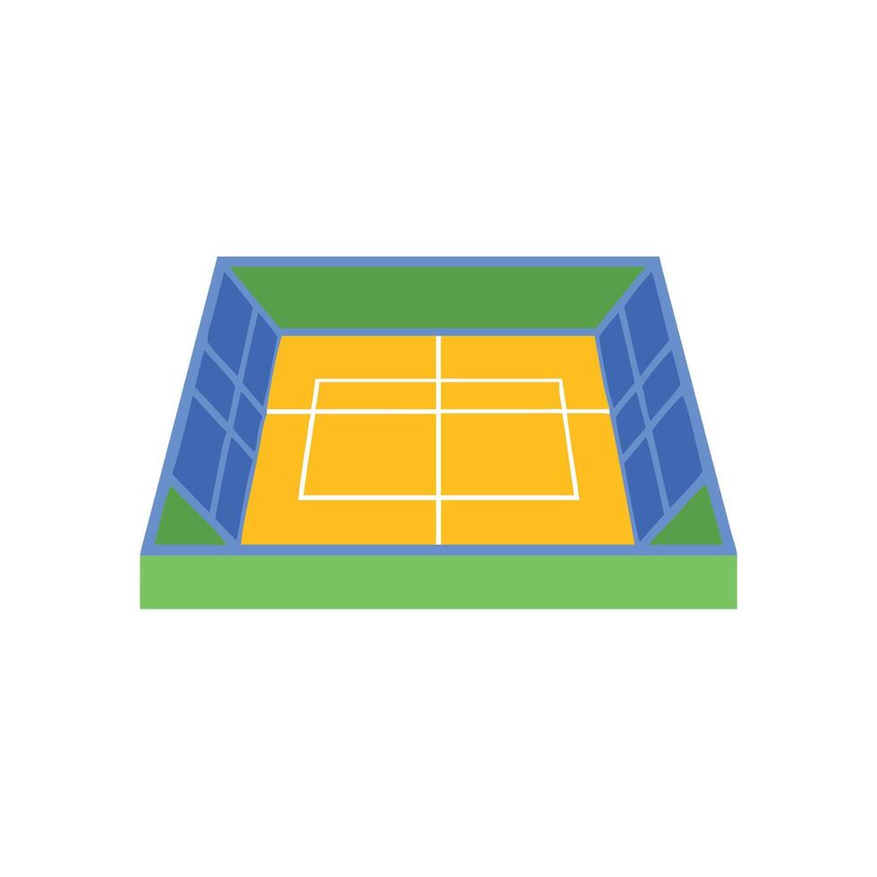 Badminton court icon in cartoon style on white background vector