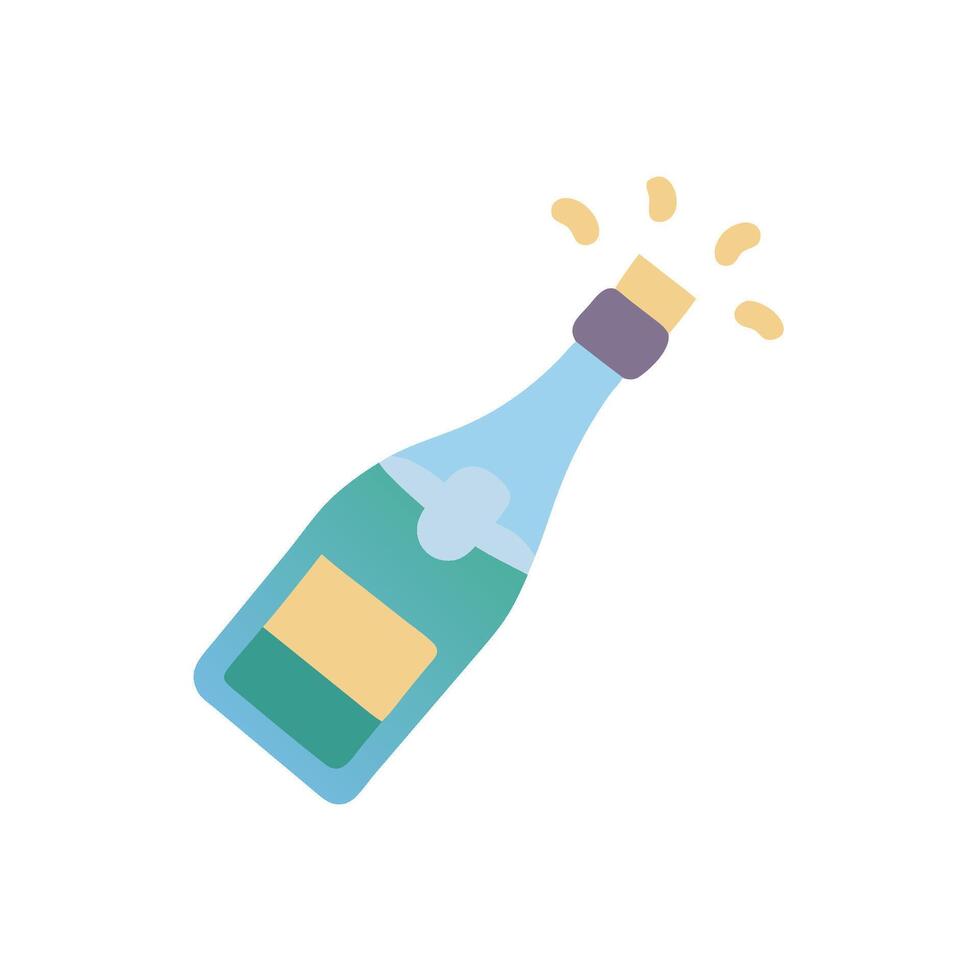 A bottle of champagne with a sparkle vector
