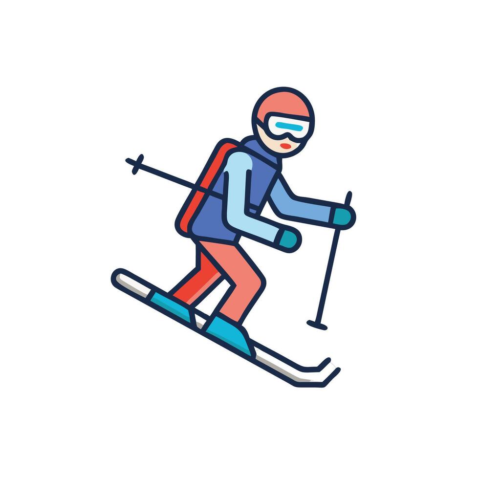 A person skiing down a mountain vector