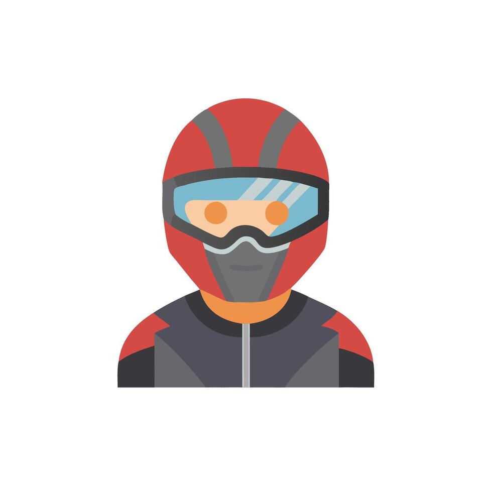 A man in a helmet and goggles on a white background vector