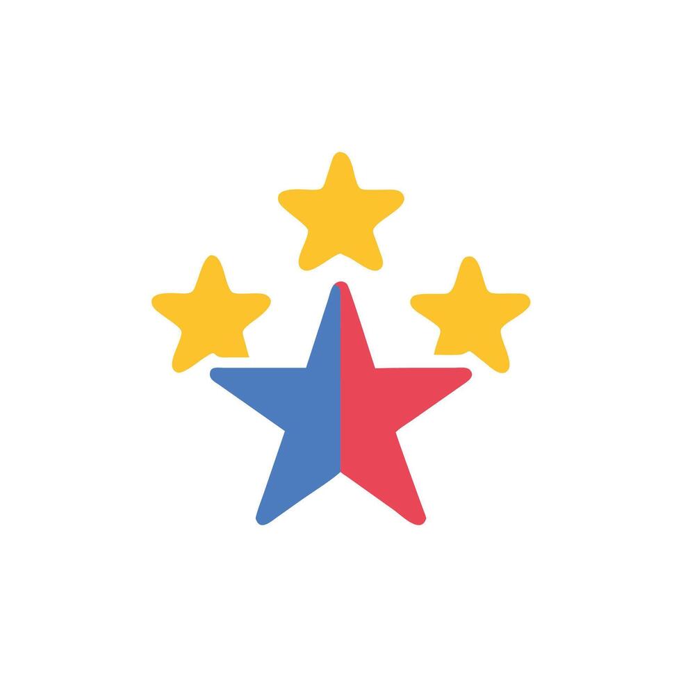 Five stars icon on white background vector