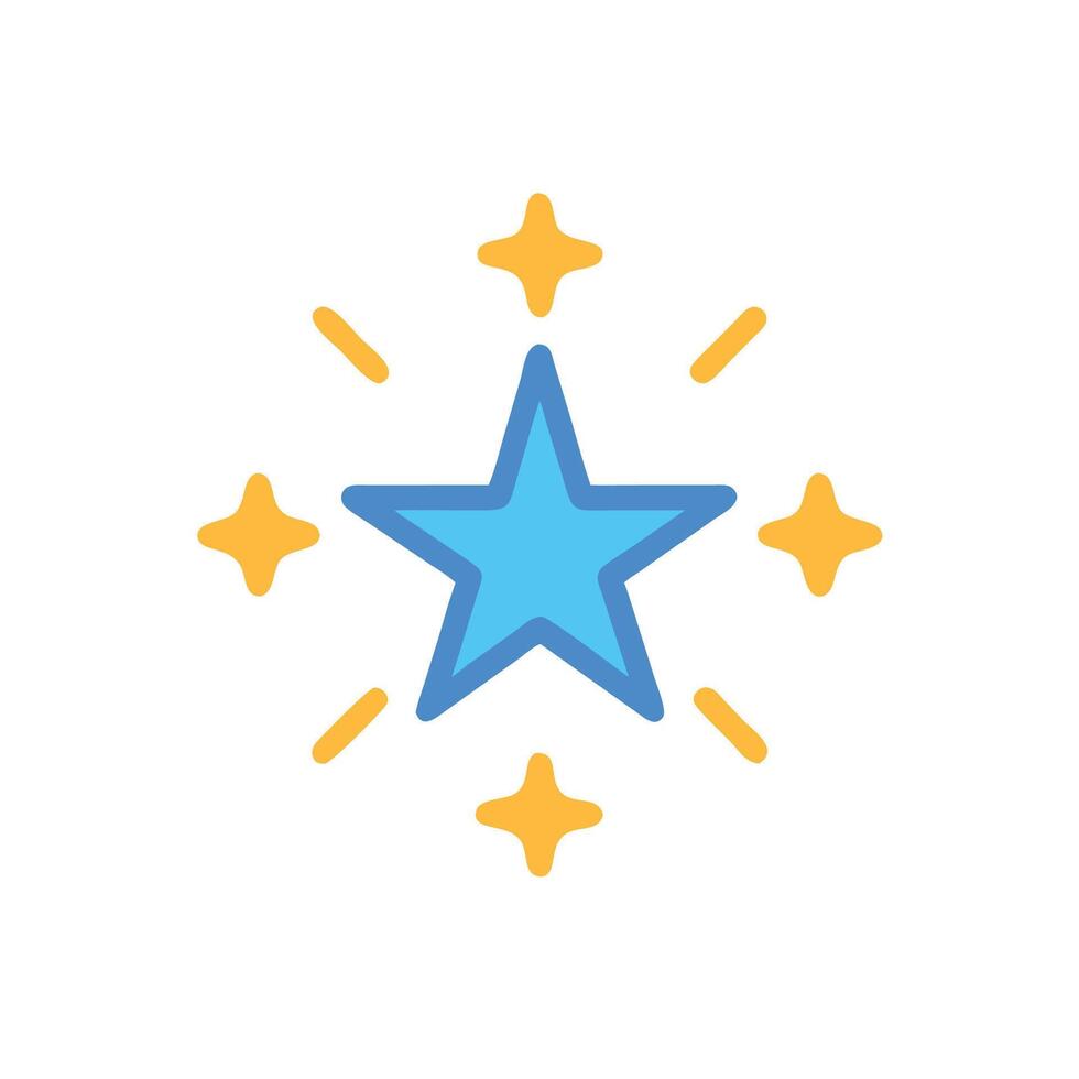 A star icon with yellow and blue stars vector