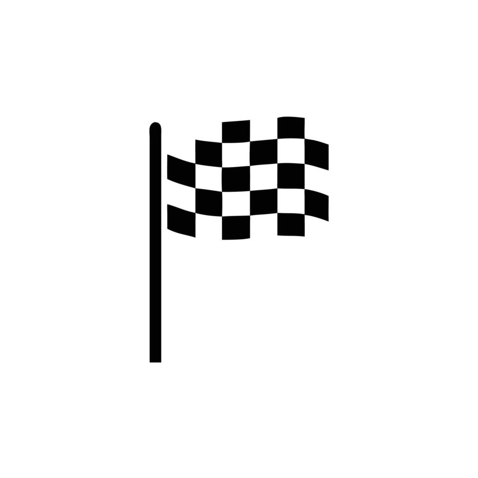 A black and white checkered flag on a white background vector