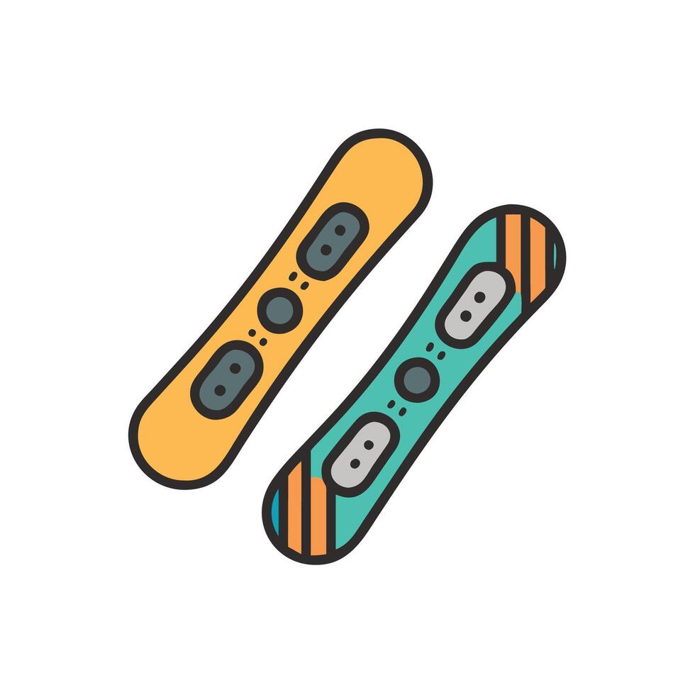 Two snowboards are shown on a white background vector