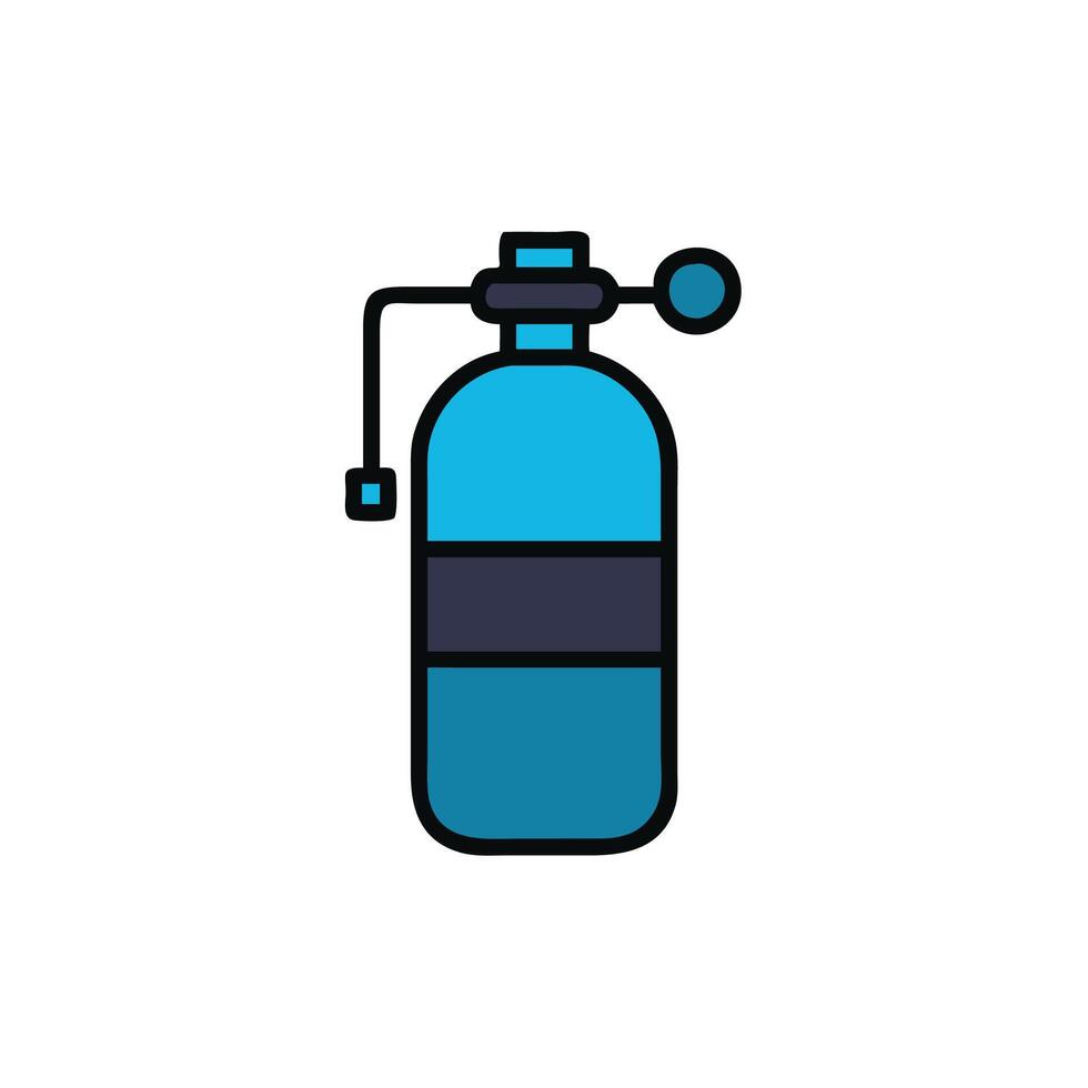 A blue gas bottle with a black handle vector