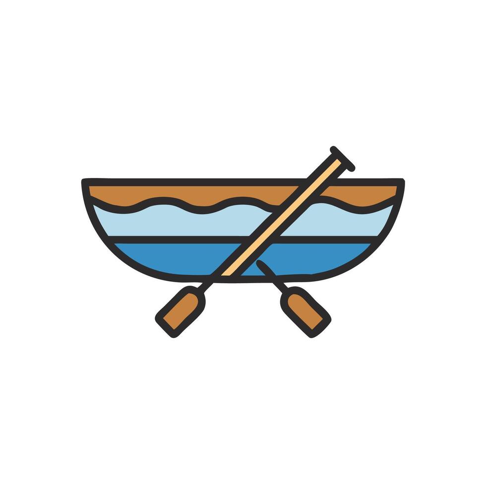 A boat with paddles and oars on it vector