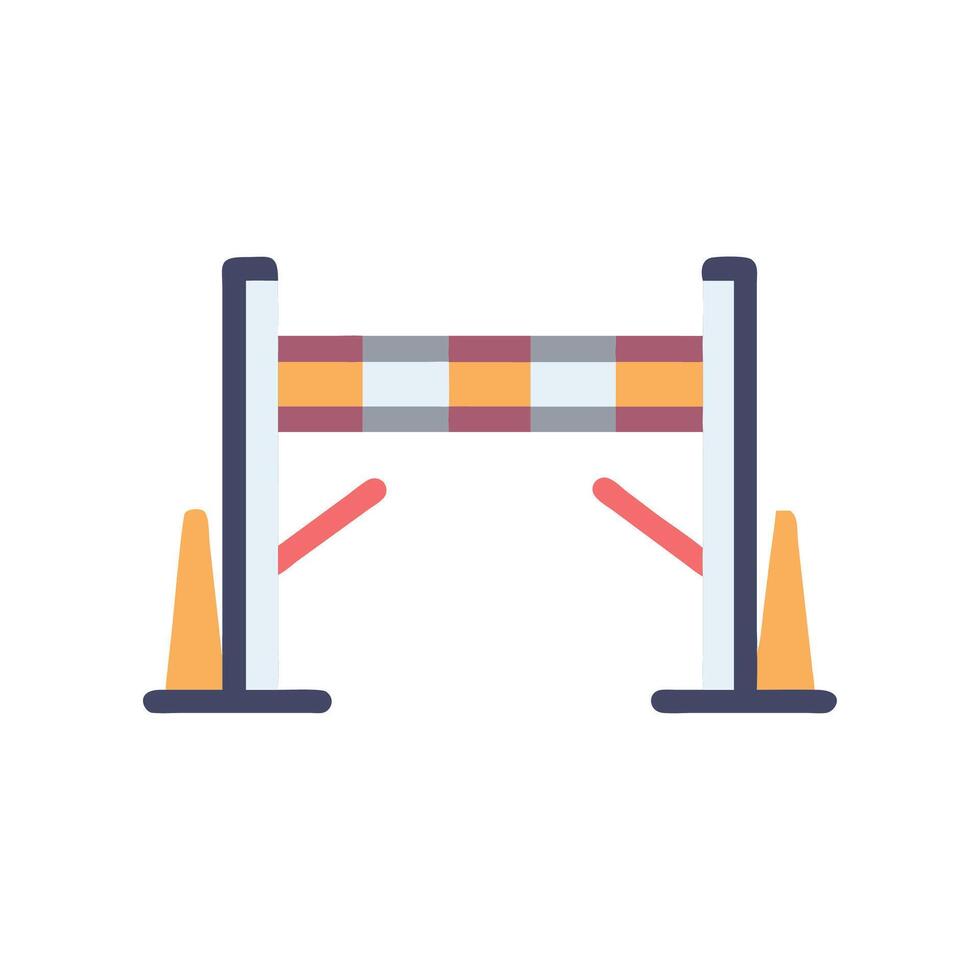 A horse jump barrier with a red and white checkered flag vector