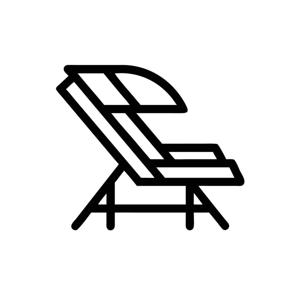A black and white image of a chair with a umbrella vector