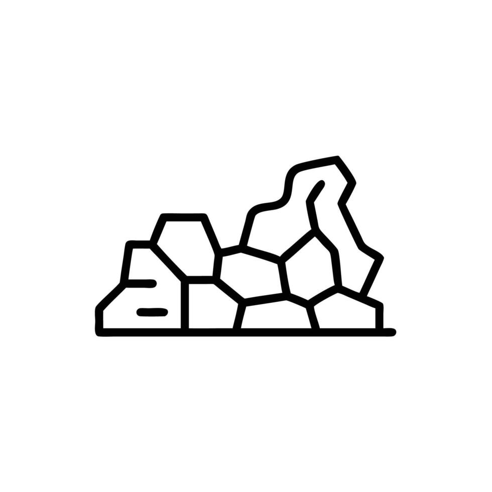 A black and white line drawing of a mountain vector