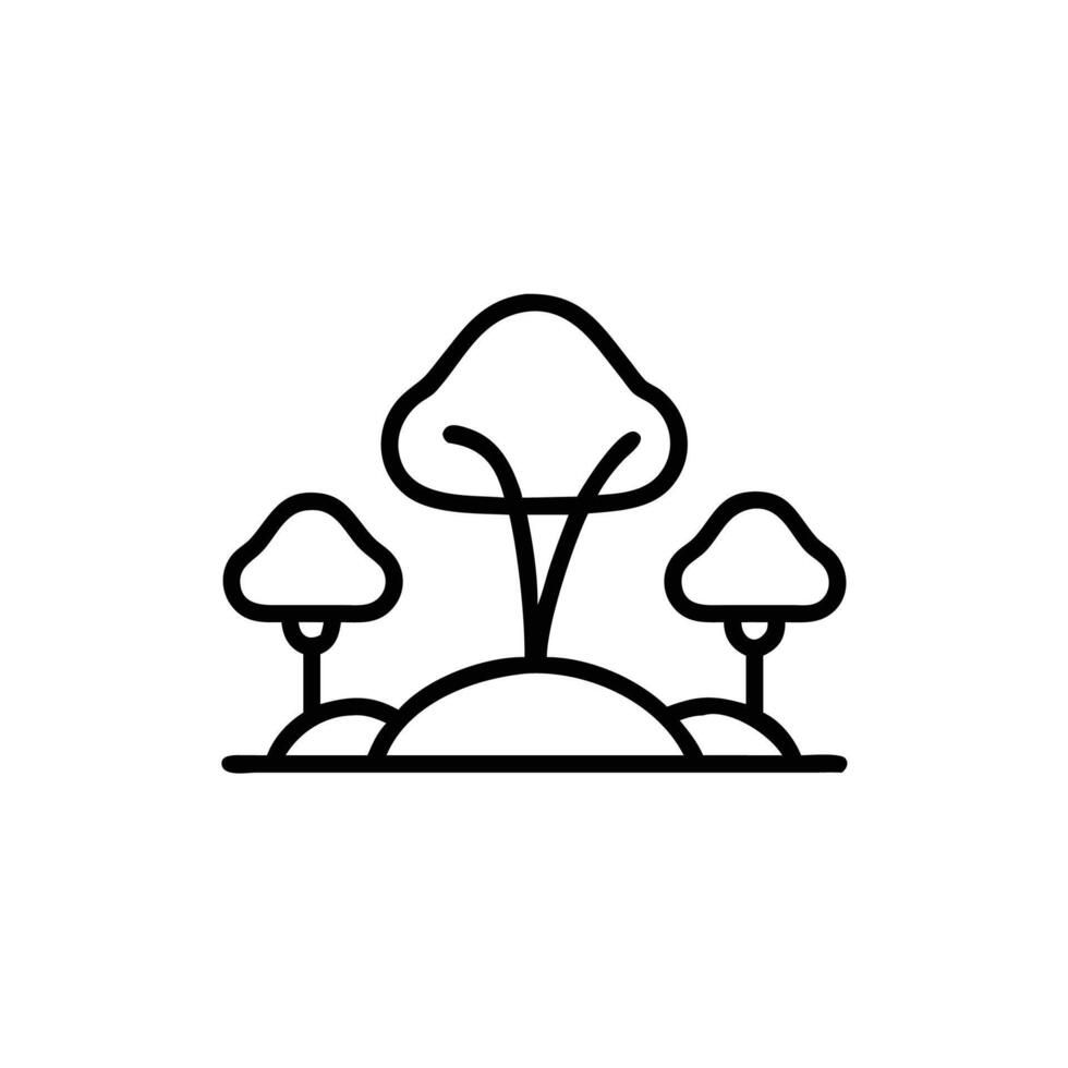 A line drawing of a tree with two leaves vector