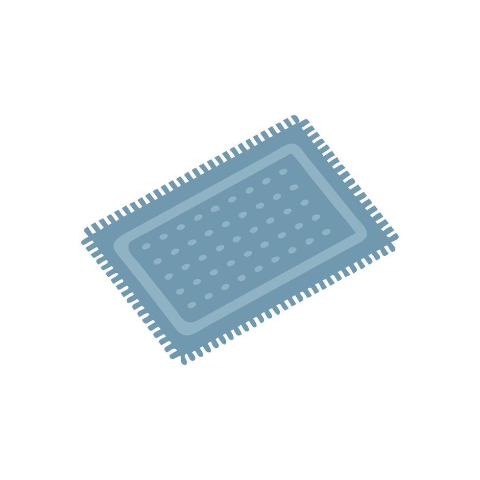 A blue square with a small hole in it vector