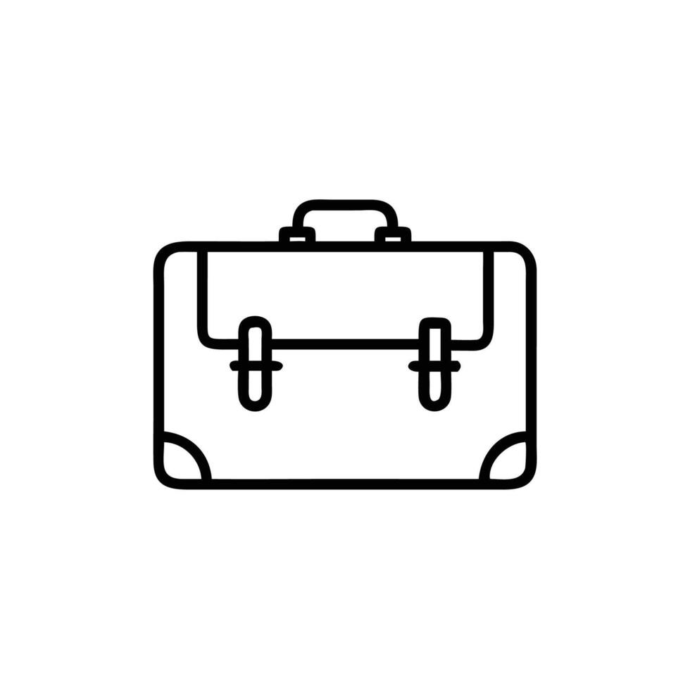 A black and white line drawing of a briefcase vector