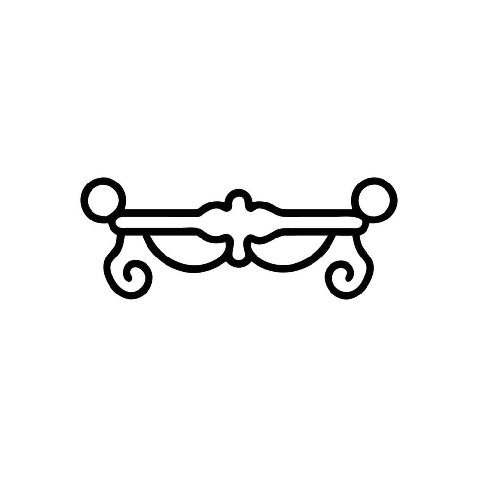 A black and white line drawing of a door handle vector