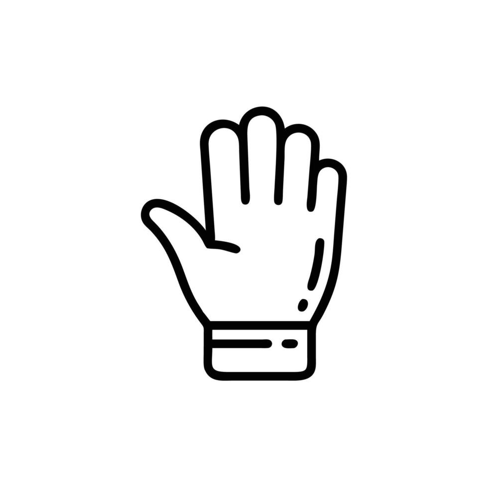A black and white illustration of a glove vector