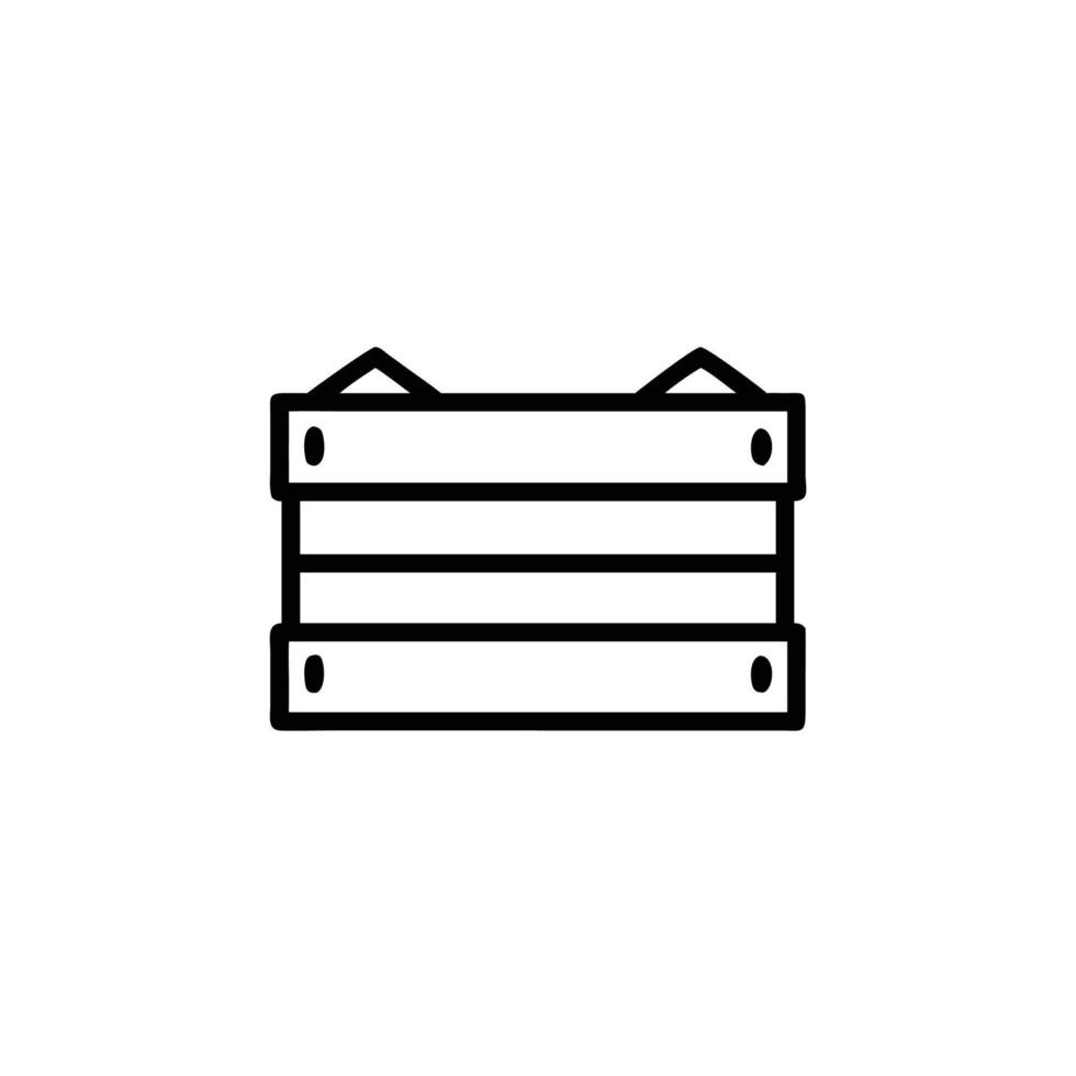 A black and white illustration of a wooden box vector