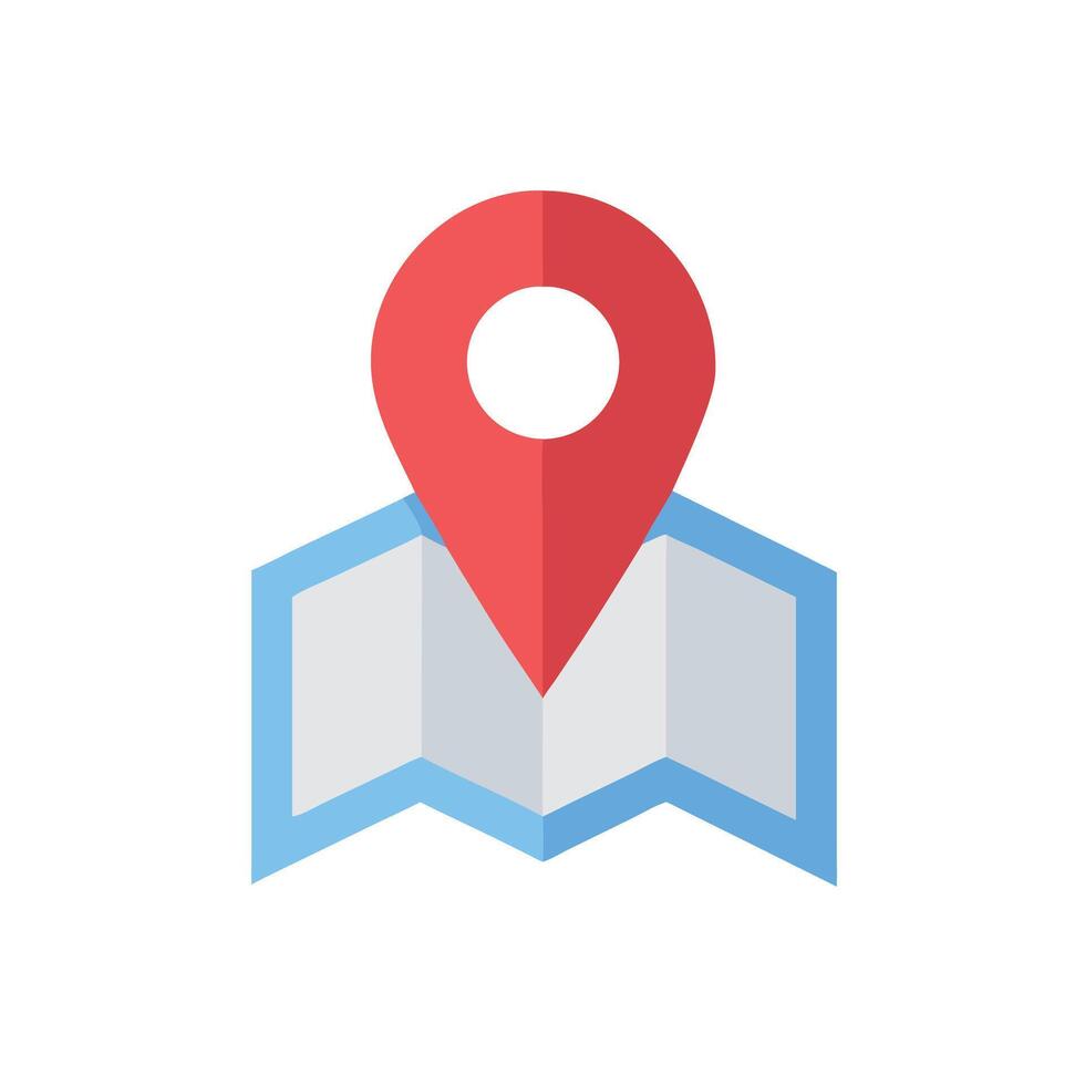 Map pin icon on white background vector