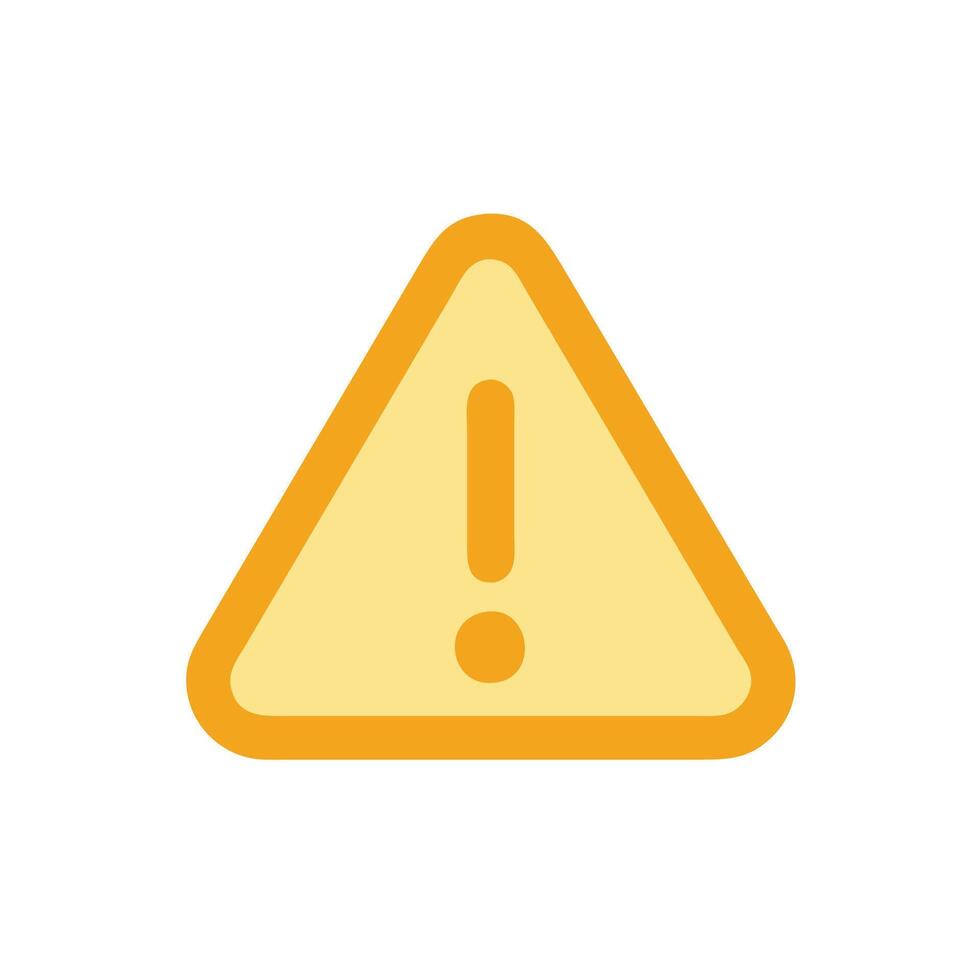A yellow warning sign with an exclamation mark vector
