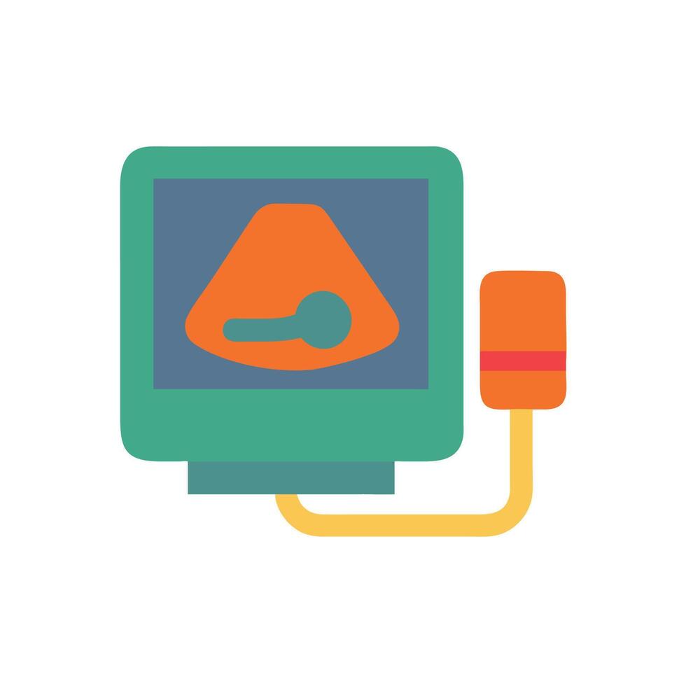 A computer monitor with a mouse connected to it vector