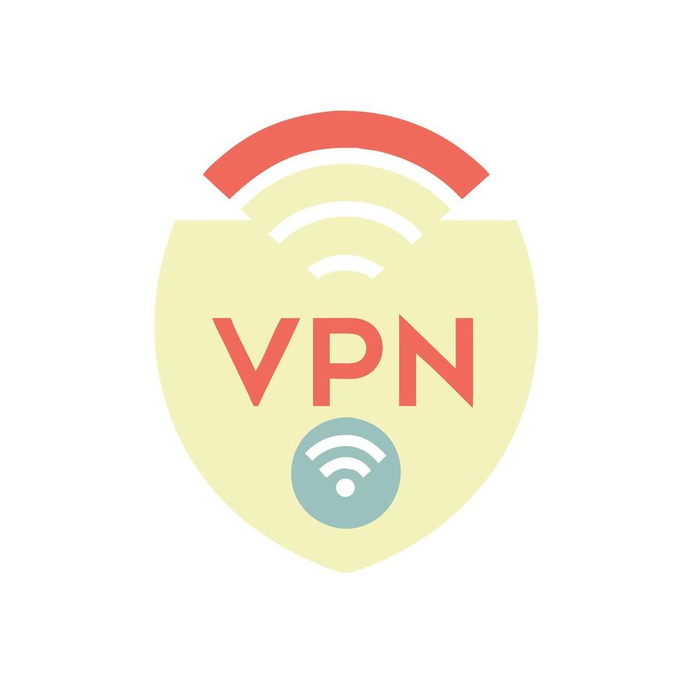 The vpn logo is shown in a flat design vector