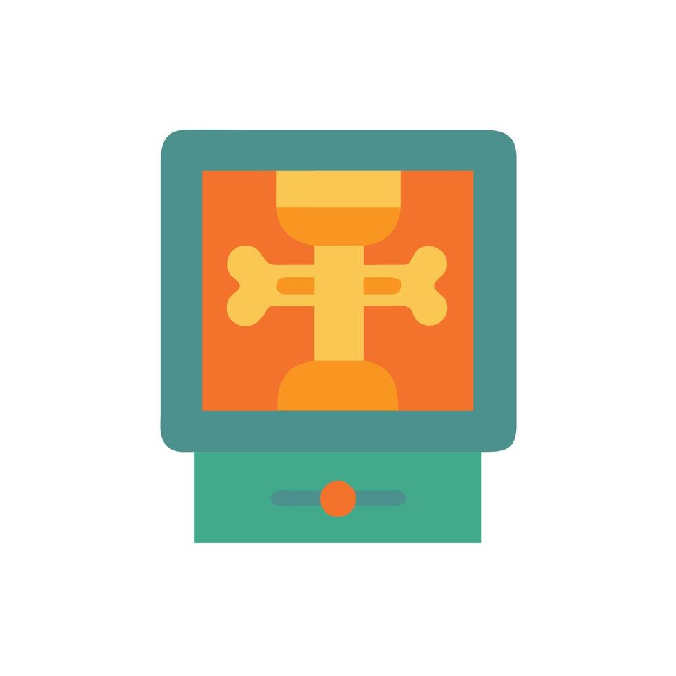 A flat icon of a computer screen with a dog bone vector