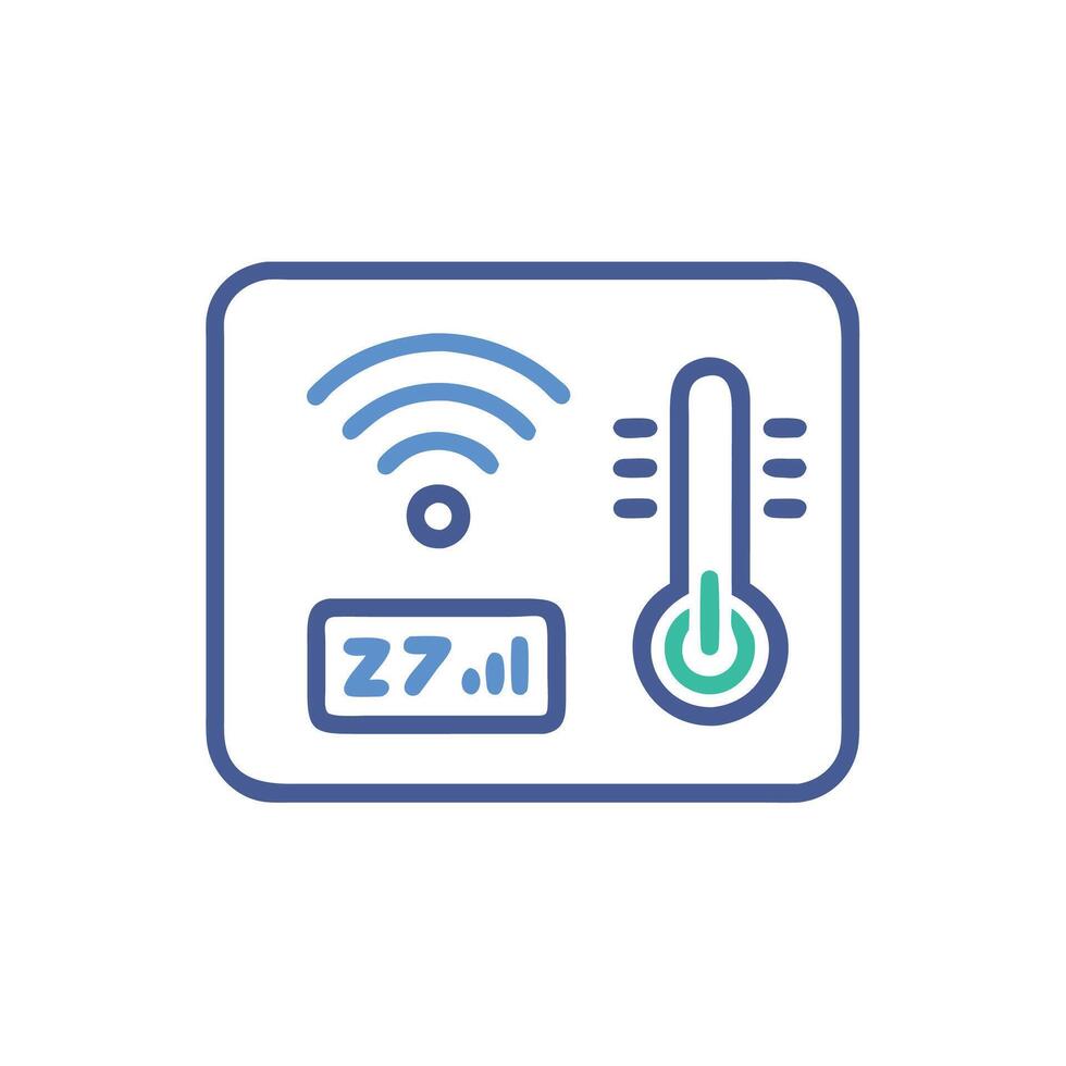 A wifi thermostat icon on a white background vector