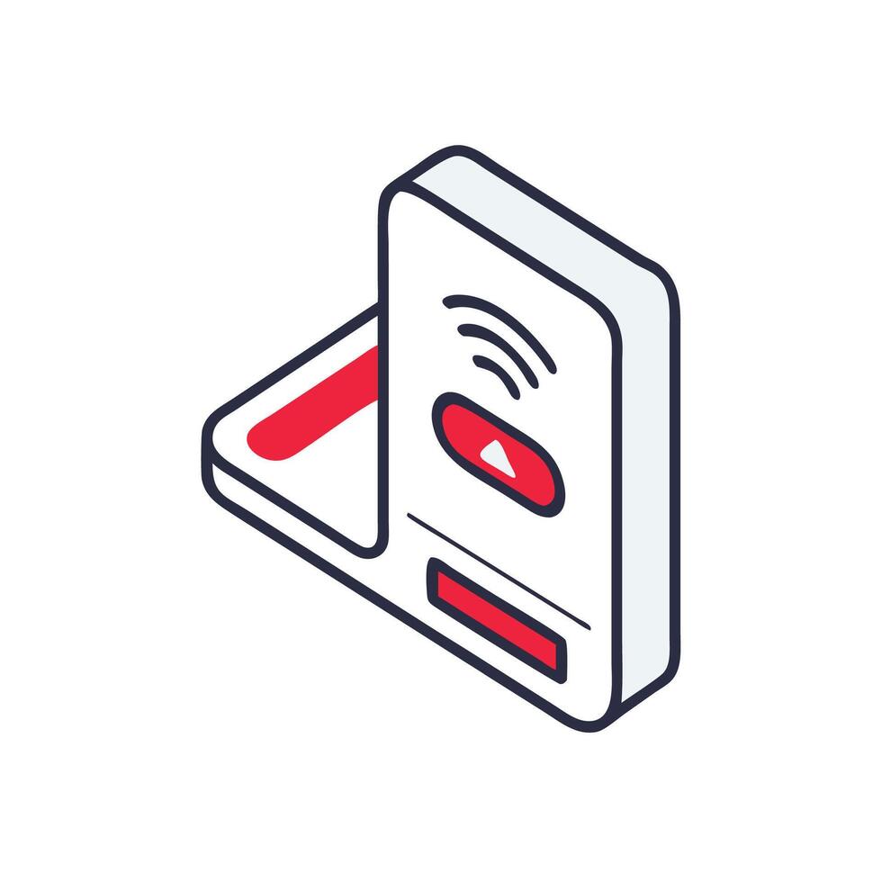 A phone with a red button on it vector