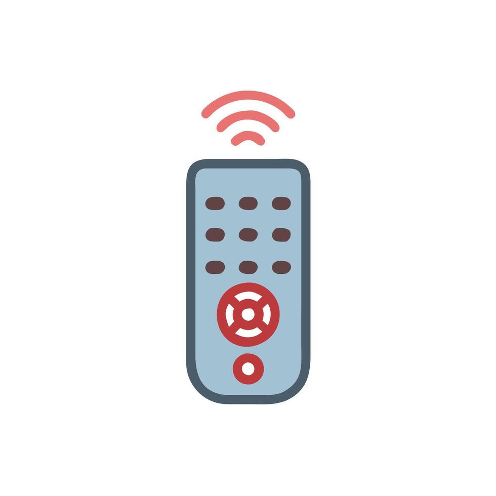 A remote control with a red button on it vector