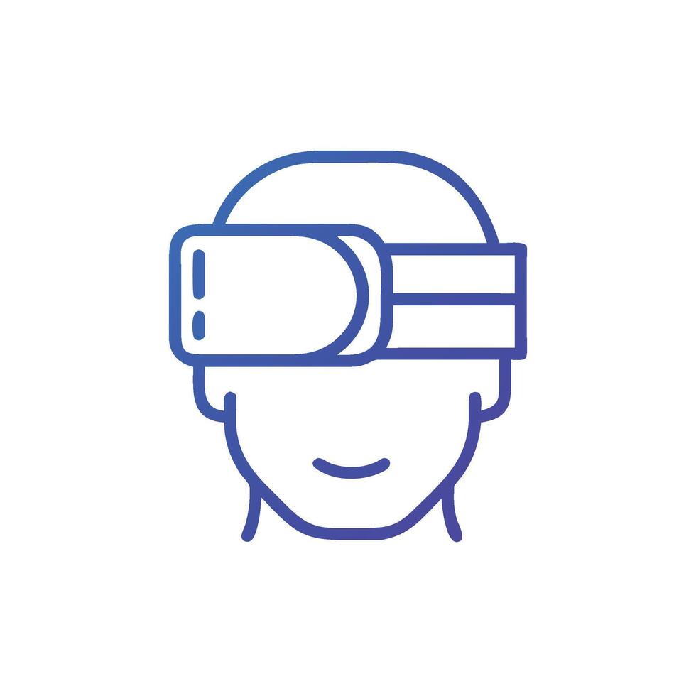 A man wearing a virtual reality headset vector