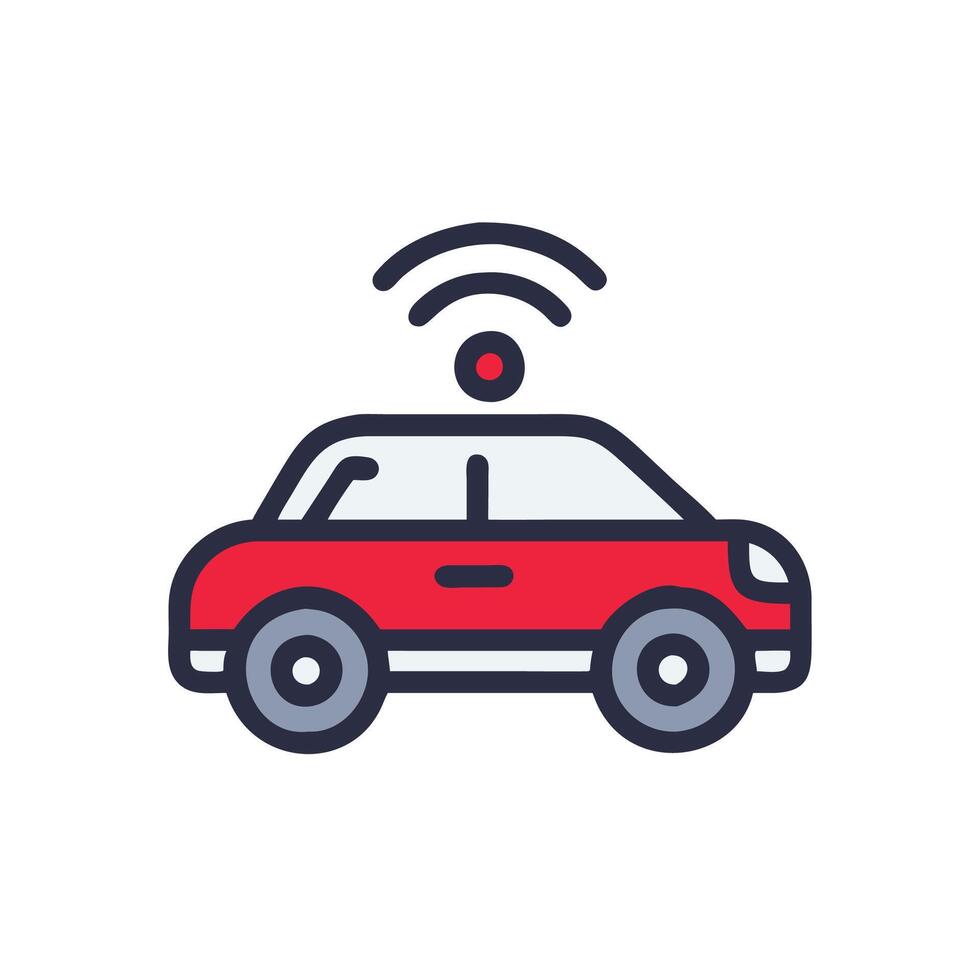 A car with wifi icon on it vector