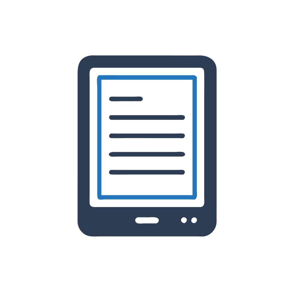 A tablet computer with a paper document on it vector
