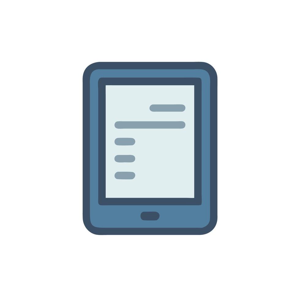 A tablet computer with a note on it vector