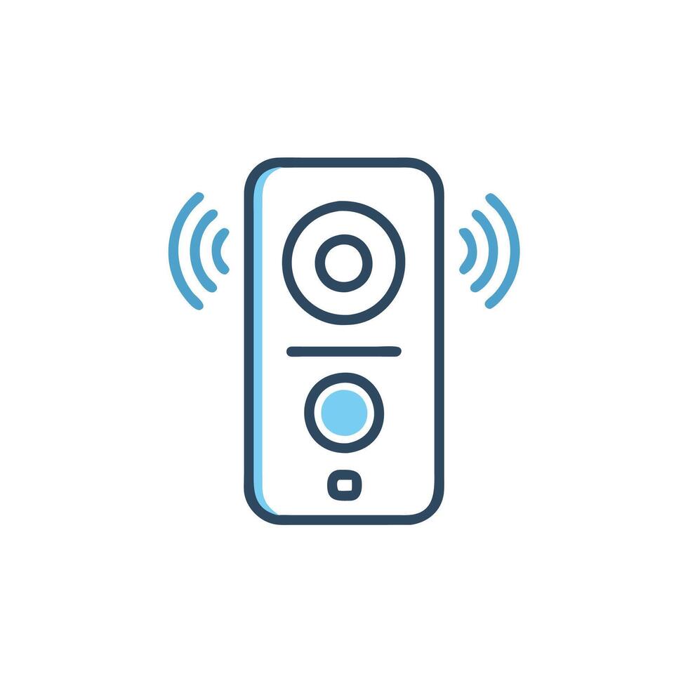 A remote control with a microphone icon vector