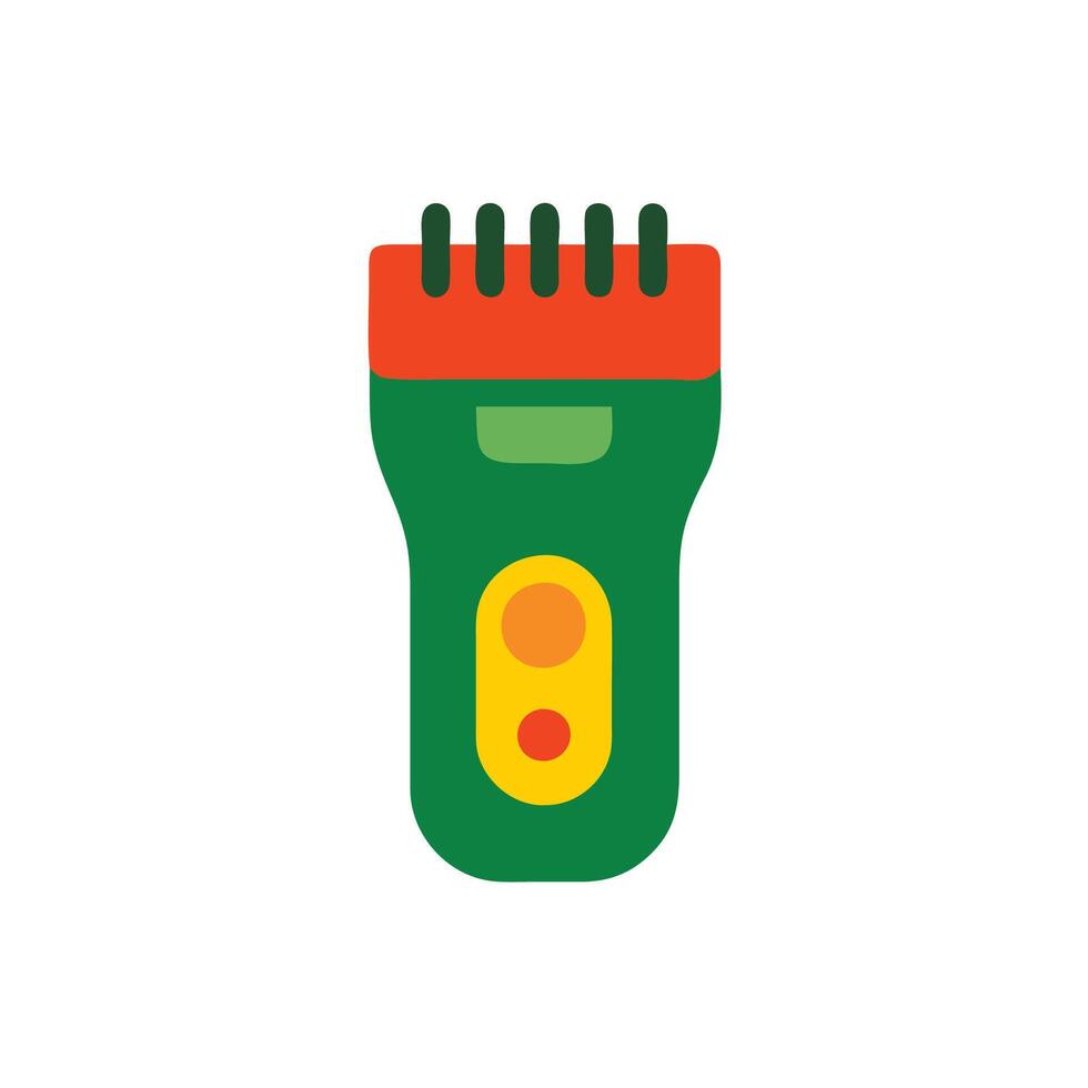 A green and red comb with a red handle vector