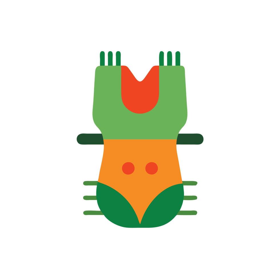A cartoon animal with a green and orange head vector